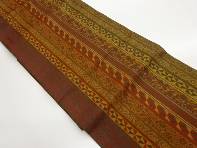 JAPANESE NAGOYA OBI / WOVEN FLOWER ARABESQUE